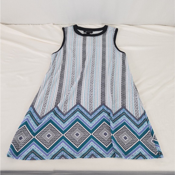 AB Studio Shirt Womens Small Tank Top Multicolored Contrast Striped Southwestern - Picture 3 of 7